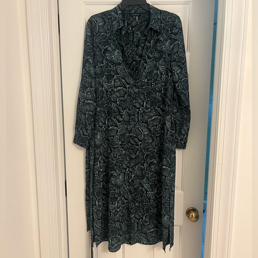 1. State Snakeskin Wrap Dress Maxi